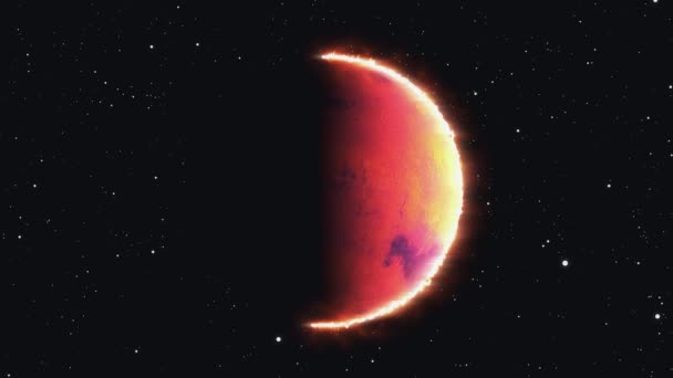 Futuristischer flammender Mars — Stockvideo