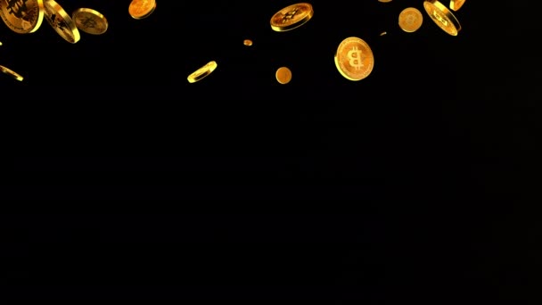 Aranyeső bitcoinok — Stock videók