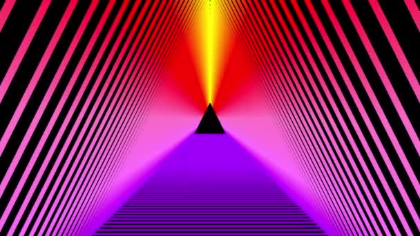 Цветной туннель из треугольников — стоковое видео