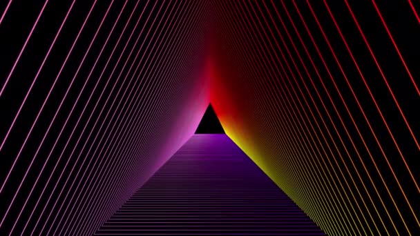 Túnel colorido feito de triângulos — Vídeo de Stock