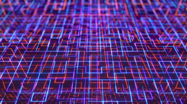 Dijital neon labirent arkaplanı