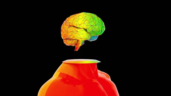 デジタル脳を持つ人体 — ストック写真