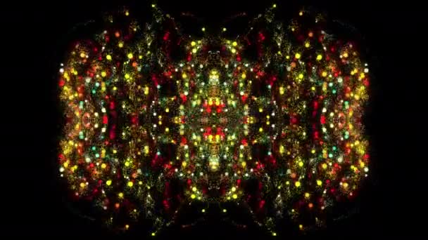 Kaleidoskopische Aufzeichnung bunter Teilchen — Stockvideo