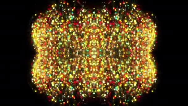 Kalejdoskopiska spårämnen av färgglada partiklar — Stockvideo
