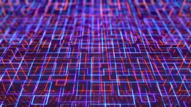 Dijital neon labirent arkaplanı