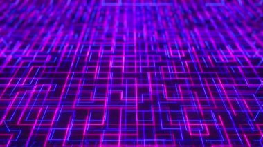 Dijital neon labirent arkaplanı