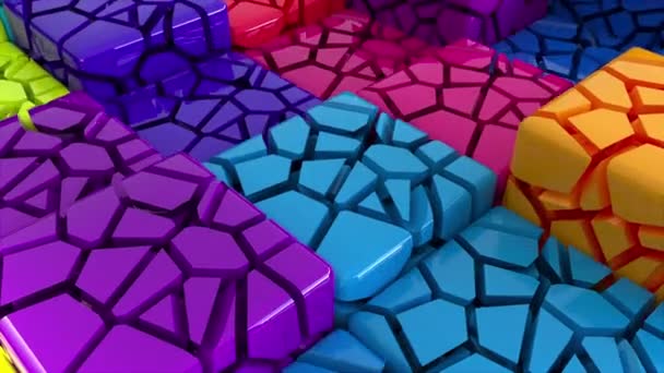 Fractured surface of cubic shapes — Stock Video