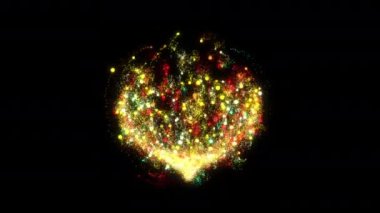 Parçacıklardan soyut çiçek