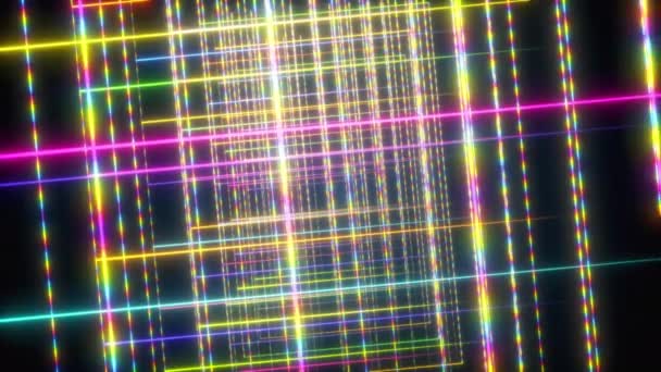 Lineares Laser-Neon-Gitter — Stockvideo