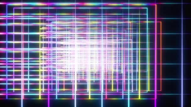 Griglia lineare al neon laser — Video Stock