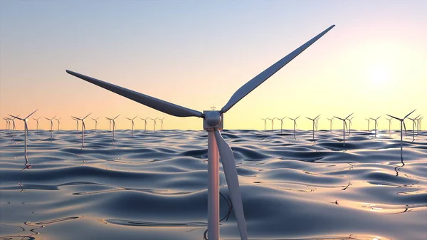 Geradores de energia eólica em água — Fotografia de Stock