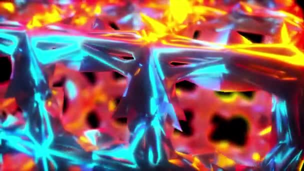 Яскравий барвистий кристалічний фрактал — стокове відео