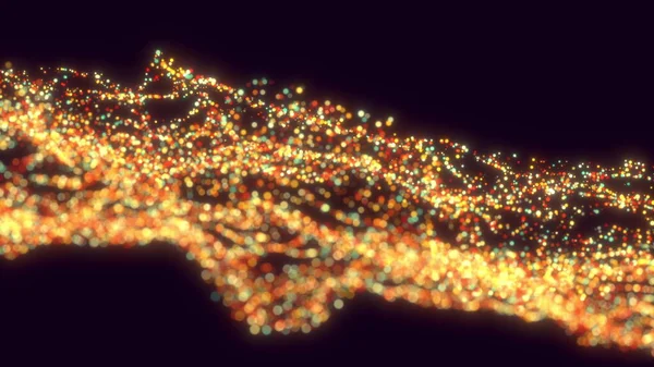 Golfstroom van lichtgevende deeltjes — Stockfoto
