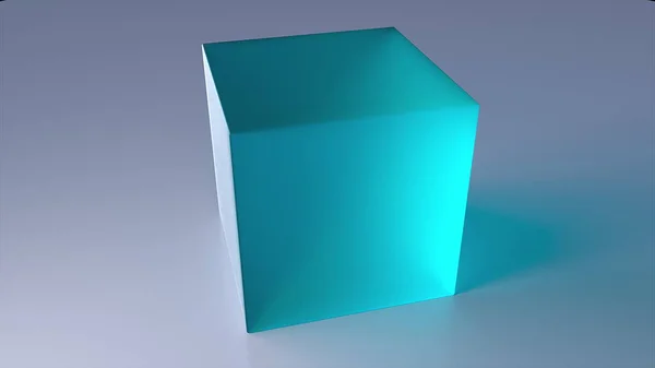 Elegant glass volumetric cube — Stock Photo, Image