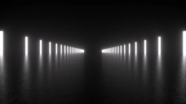 Світлові колони на бетонній підлозі Ліцензійні Стокові Фото