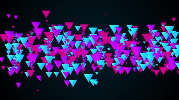 Pruh trojúhelníkových částic — Stock video
