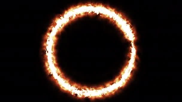 Ardiente anillo de fuego en el espacio — Vídeos de Stock