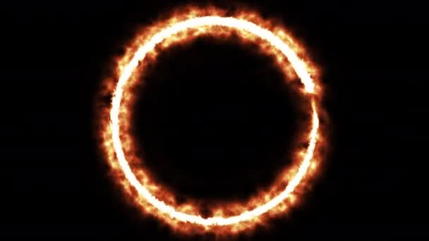 Ardiente anillo de fuego en el espacio — Vídeos de Stock