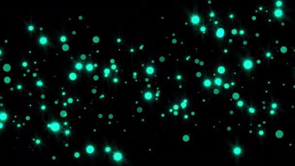 Partikel-partikel terang abstrak di ruang angkasa, latar belakang abstrak komputer, rendering 3D — Stok Video