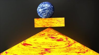 Mermer geometrik taşların dengesi