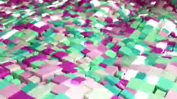 Random colored cubes with glow — Video Stock