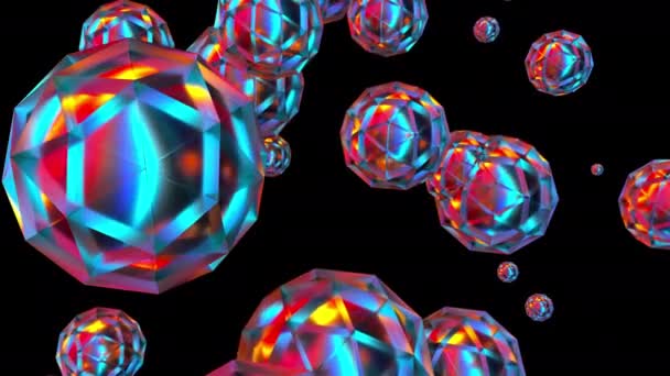 Objetos geométricos iridescentes — Vídeo de Stock