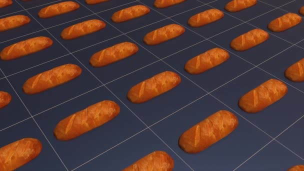一排排的面包 — 图库视频影像