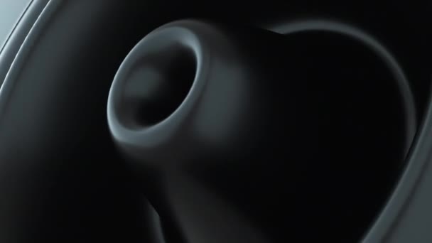 具有脉冲圆形黑波的抽象形状,计算机生成.3D卷背景渲染 — 图库视频影像