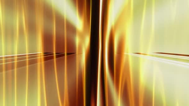 Золотые абстрактные потоки и лучи — стоковое видео