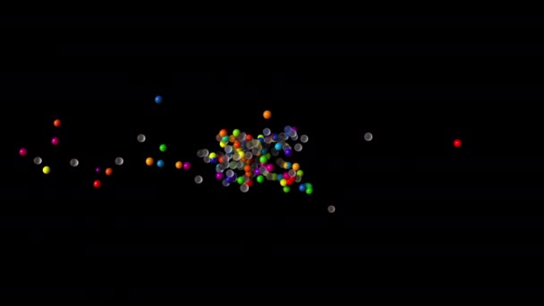 Willekeurige gekleurde bollen — Stockvideo