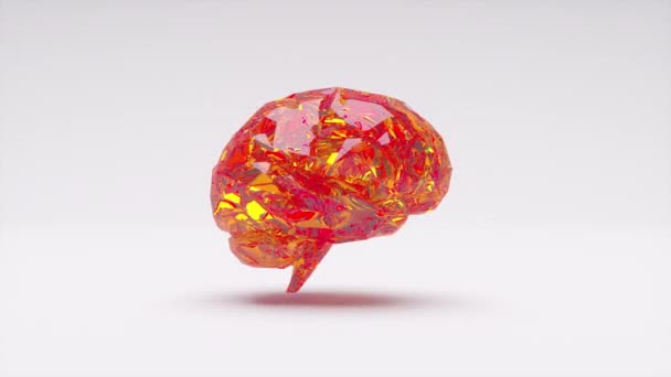Cerebro de cristal diamante — Vídeo de stock