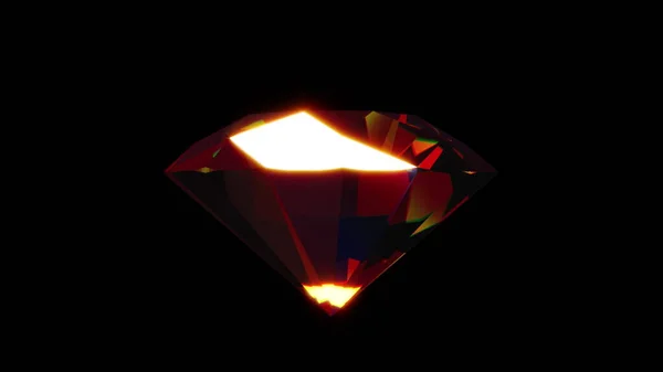 Diament z polerowanymi elementami kryształu — Zdjęcie stockowe
