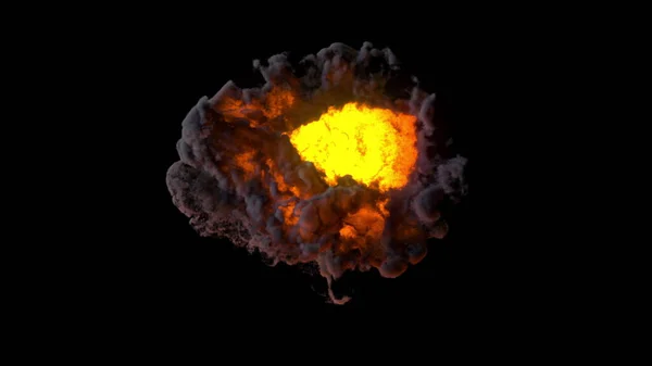 Fire explosion with puffs of smoke — Stock Photo, Image