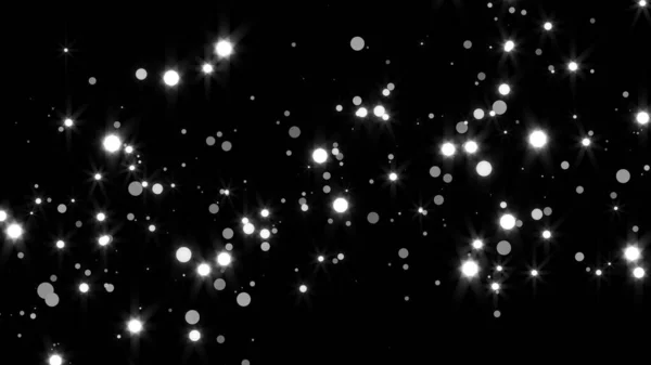 Particules paillettes lumineuses abstraites dans l'espace, fond abstrait généré par ordinateur, rendu 3D — Photo