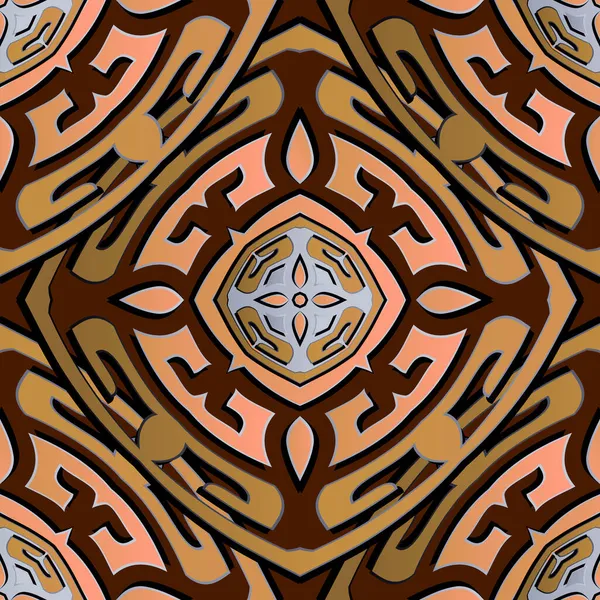 Tribal Etnische Naadloze Patroon Griekse Stijl Sier Vector Achtergrond Arabische — Stockvector