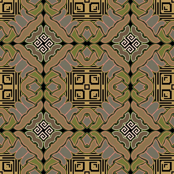 Patrón Griego Inconsútil Colorido Fondo Vectorial Ornamental Fondo Geométrico Tribal — Archivo Imágenes Vectoriales