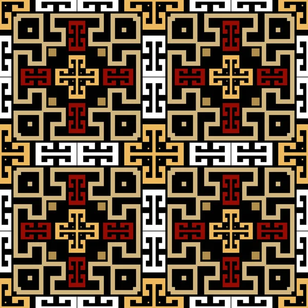 Padrão Sem Costura Étnica Tribal Colorido Vector Xadrez Tartan Fundo — Vetor de Stock