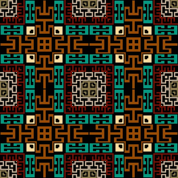 Modèle Sans Couture Ethnique Tribal Coloré Tartan Vectoriel Carreaux Clé — Image vectorielle