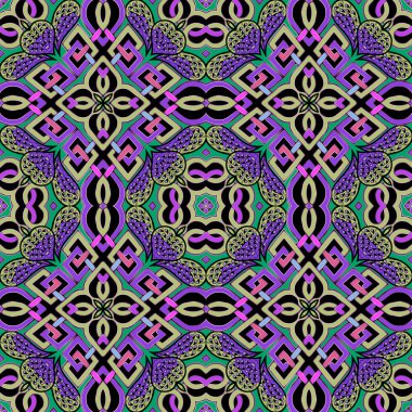Etnik stil çizgileri Paisley 'nin pürüzsüz deseni. Süslü vektör çiçekli arka plan. Renkli arkaplanı tekrarla. Güzel arabesk süsleri, desenli desenli desenli çiçekler, şekiller. Süslü zarif tasarım.