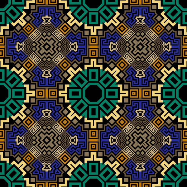 Hermoso Patrón Sin Costuras Fondo Colorido Vector Griego Ornamental Adorno — Vector de stock