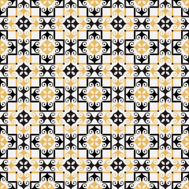 Yunan kusursuz deseni. Vektör güzel arka plan. Kabile etnik arkaplanını tekrar et. Kare ve dalgalarla dolu geometrik renkli süsler. Modern soyut dekoratif tasarım. Parmak izi, kumaş ve ambalaj için..