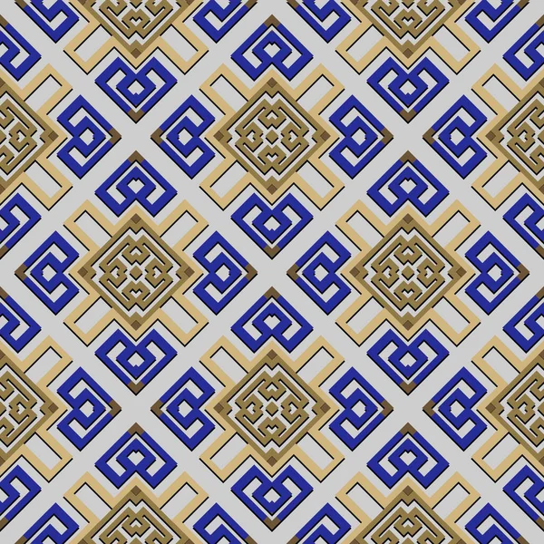 传统的部落式的无缝模式 矢量装饰希腊背景 优雅的重复Deco的背景 几何饰物 现代对称抽象设计 无尽的质感白色的 — 图库矢量图片
