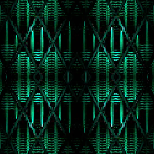 Groen Neon Raster Naadloos Patroon Oppervlakte Getextureerde Halftoon Achtergrond Herhaal — Stockvector