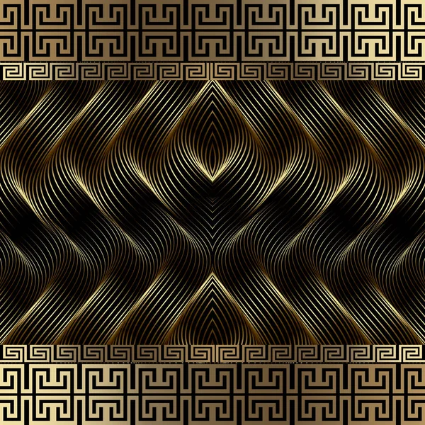 Bordures Motif Sans Couture Arrière Plan Vectoriel Style Grec Ornemental — Image vectorielle