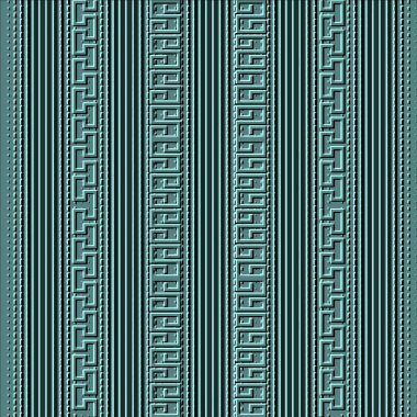 Kabartma çizgili sınırlar 3 boyutlu pürüzsüz desen. Kabartmalı Yunan sınır arkaplanı. Dikey çizgileri tekrar et. Soyut tekrarlanan dokulu arkaplan. Kabartma dokusu. Yunan anahtar çeviricileri