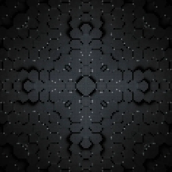 Темно Черный Трехмерный Бесшовный Рисунок Блестящий Полутоновый Сотовый Фон Векторное — стоковый вектор