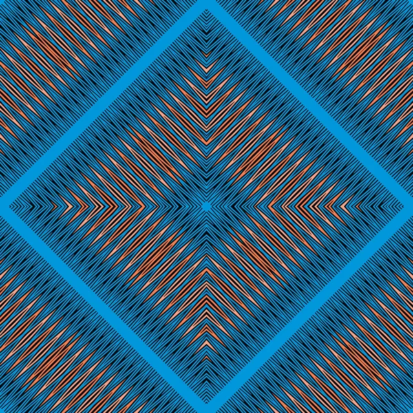 Gestreiftes Modernes Blaues Nahtloses Muster Zick Zack Linien Ornamentaler Vektorhintergrund — Stockvektor