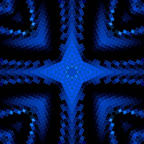カラフルなハーフトーン正方形の幾何学的なシームレスなパターン 明るい青のハーフトーン未来的な背景 抽象的な万華鏡の背景を繰り返します 現代の幾何学的なハーフトーン装飾 モザイク調の艶出し — ストックベクタ