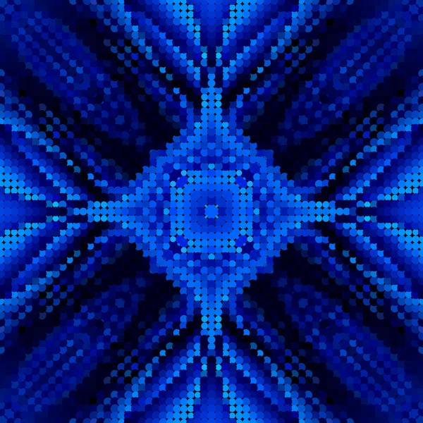 패턴을 회전한다 현대의 미래학적으로 빛나는 점박이 폴카는 파란색으로 장식되어 디자인 — 스톡 벡터