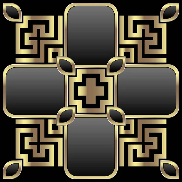 Золотой Геометрический Бесшовный Рисунок Украшенный Геометрический Фон Повторите Племенной Этнический — стоковый вектор